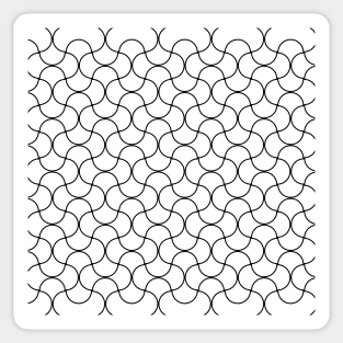 Waves Puzzle Net Pattern-White Sticker